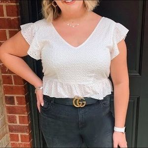 Wild Fable white eyelet cropped tank top